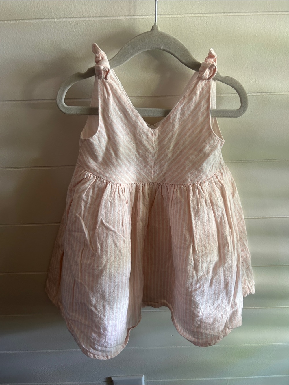 Hope and Henry Soft Pink Striped Girls' Summer Dress